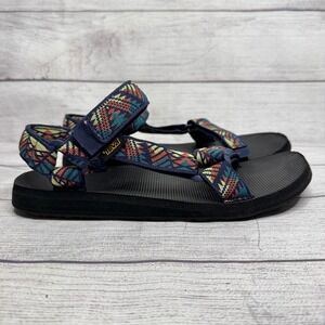 Teva Universal Trail Sandals Women's US 10 Blue Teal Orange Pattern Casual Shoes